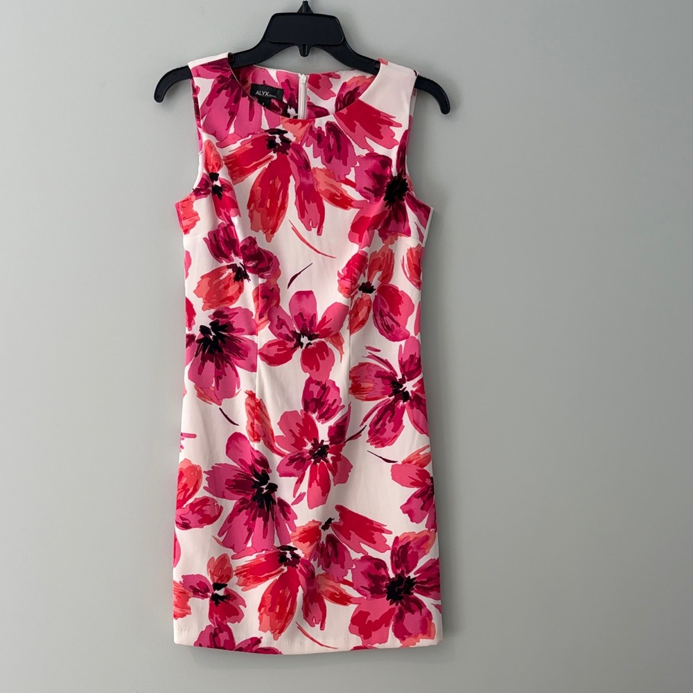 Alyx Pink and White Floral Midi Dress